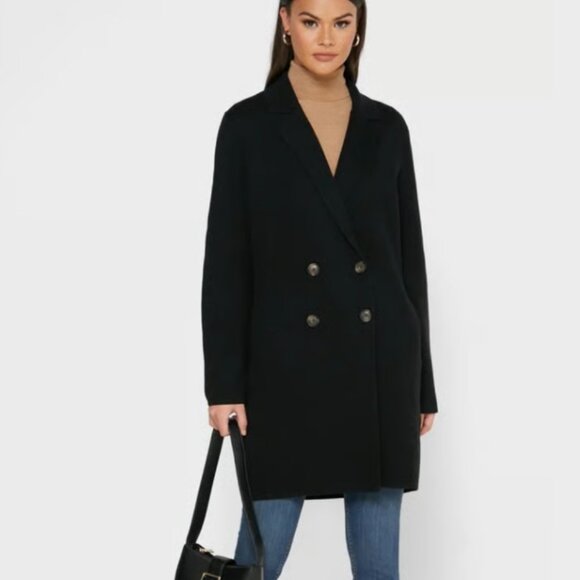 Banana Republic Black Knit Cotton Blend Sweater Coat Jacket-XXS - Picture 2 of 13